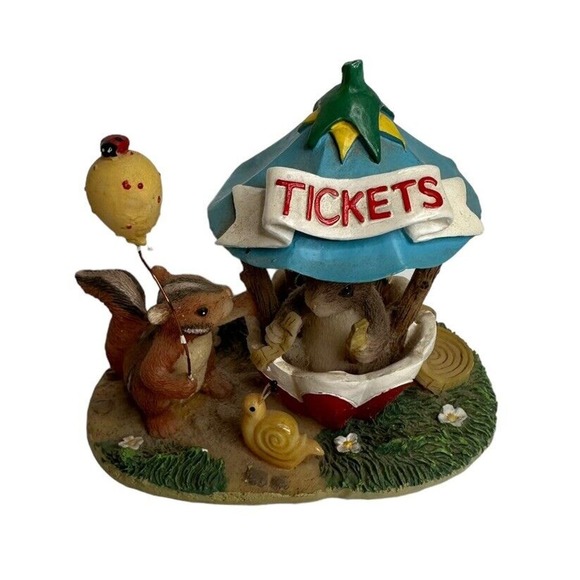 Vtg Charming Teeny Tiny Tails Fitz & Floyd The Ticket Booth 80/2 Mouse Figurine - Picture 1 of 8